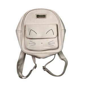 Loungefly Cat Face Mini Backpack Embroidered OG Heart Logo FLAW Pastel Pink